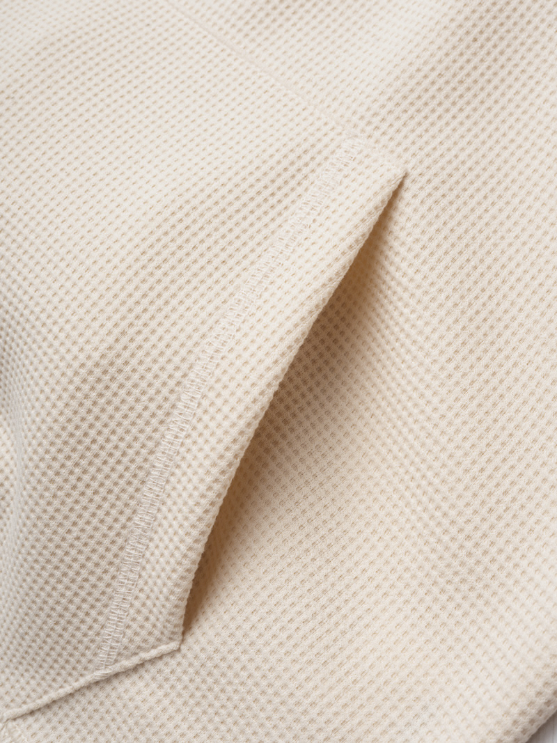 Áo Hoodie May Đắp Basic Form Regular AH003 Màu Kem