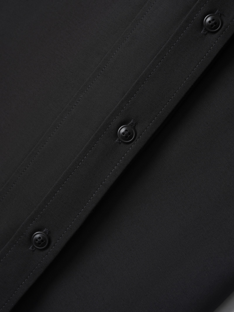 Áo Sơ Mi Tay Dài Rã Phối Form Regular SM139 Màu Đen