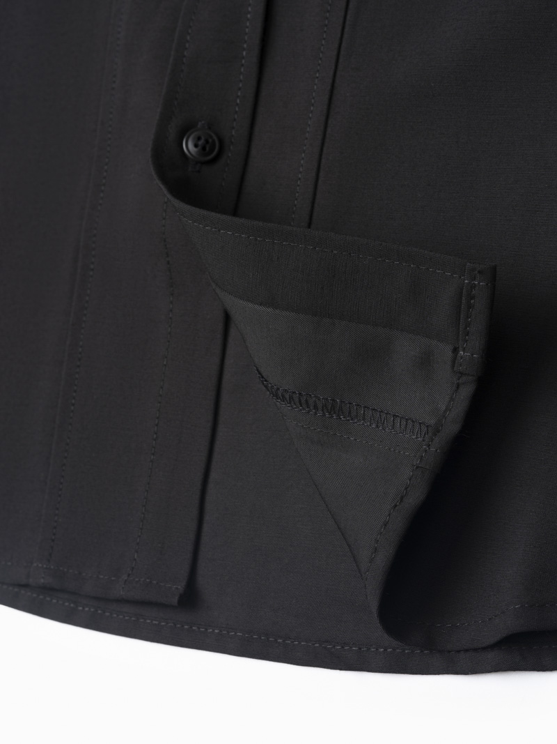 Áo Sơ Mi Tay Dài Rã Phối Form Regular SM139 Màu Đen