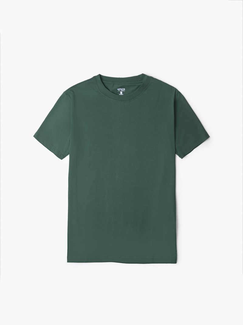 Áo Thun Cổ Tròn Trơn Form Slimfit AT132 Màu Xanh Lá