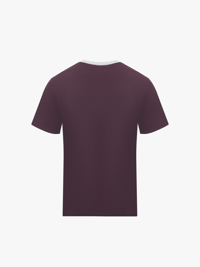 Áo Thun Rã Phối May Tag Form Slimfit AT144 Màu Đỏ Mận