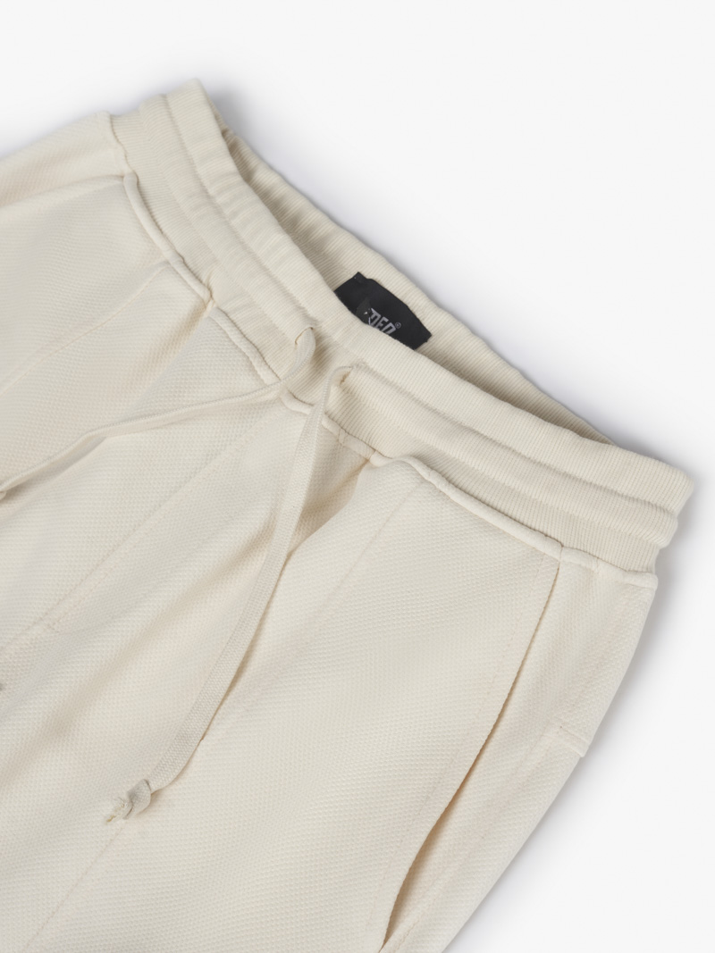 Quần Jogger Thun Rã Phối Form Regular JO014 Màu Kem