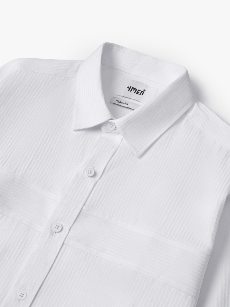 Áo Sơ Mi Sọc Tay Dài Rã Phối Form Regular SM143 Sọc Trắng