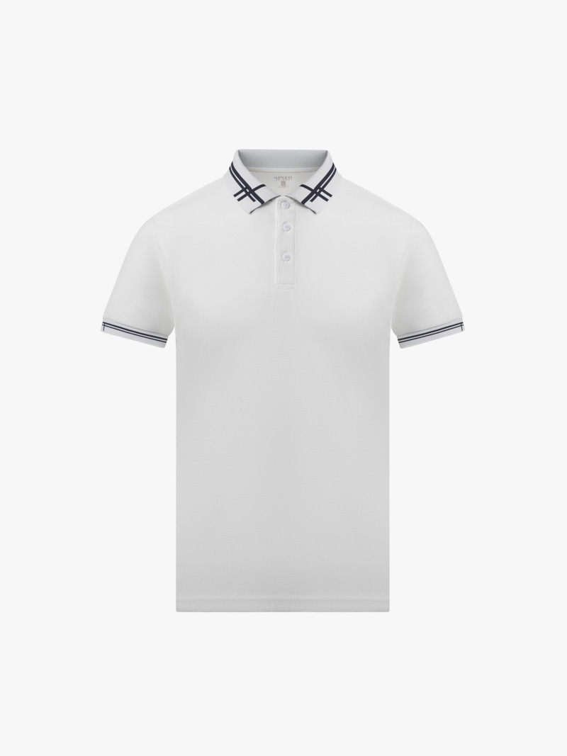 Áo Polo Tổ Ong Phối Bo Dệt Kiểu Form Slimfit PO124 Màu Trắng