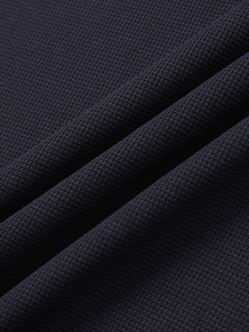 Áo Polo Tổ Ong Phối Bo Dệt Kiểu Form Slimfit PO124 Màu Xanh Đen