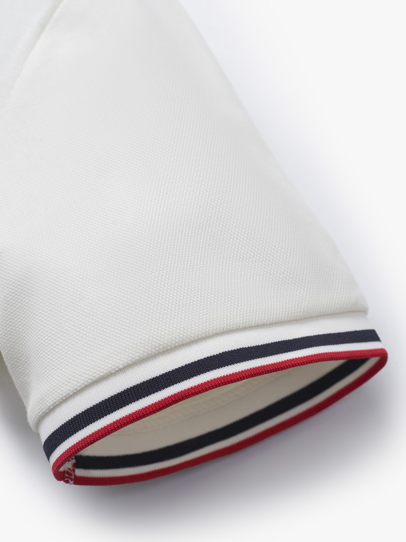 Áo Thun Phối Bo Dệt Sọc Form Slimfit AT145 Màu Trắng