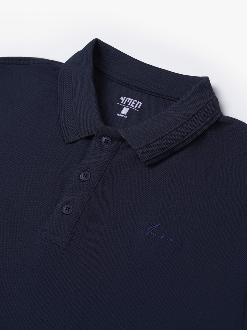 Áo Polo Cá Sấu Thêu Chữ Ký Form Regular PO087 Màu Xanh Đen
