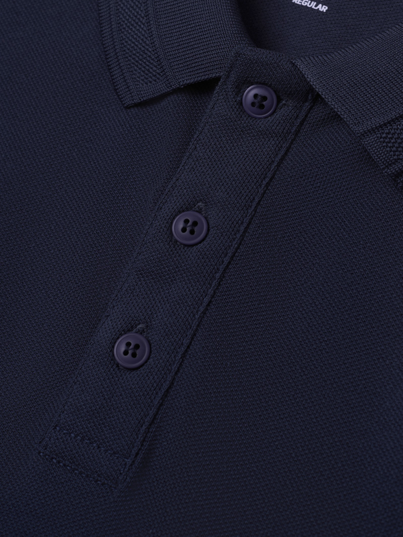 Áo Polo Cá Sấu Thêu Chữ Ký Form Regular PO087 Màu Xanh Đen