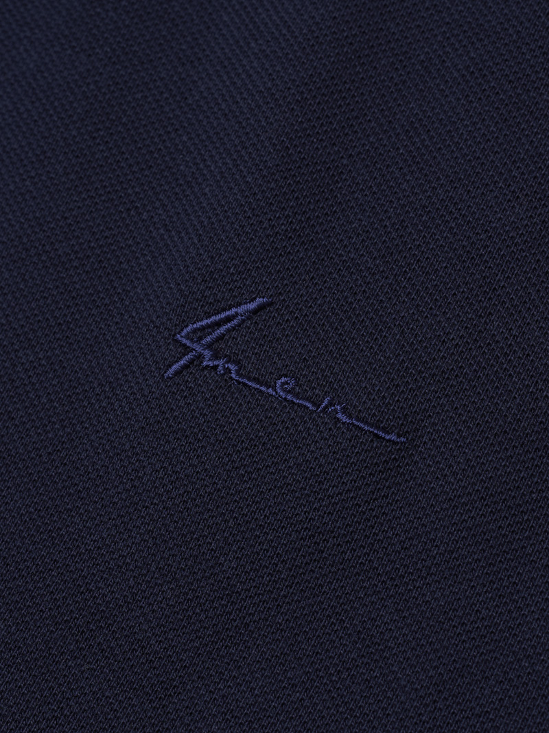 Áo Polo Cá Sấu Thêu Chữ Ký Form Regular PO087 Màu Xanh Đen