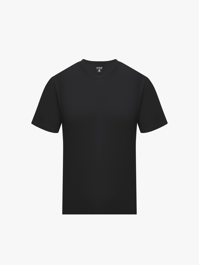 Áo Thun Cổ Tròn Trơn Form Slimfit AT132 Màu Đen