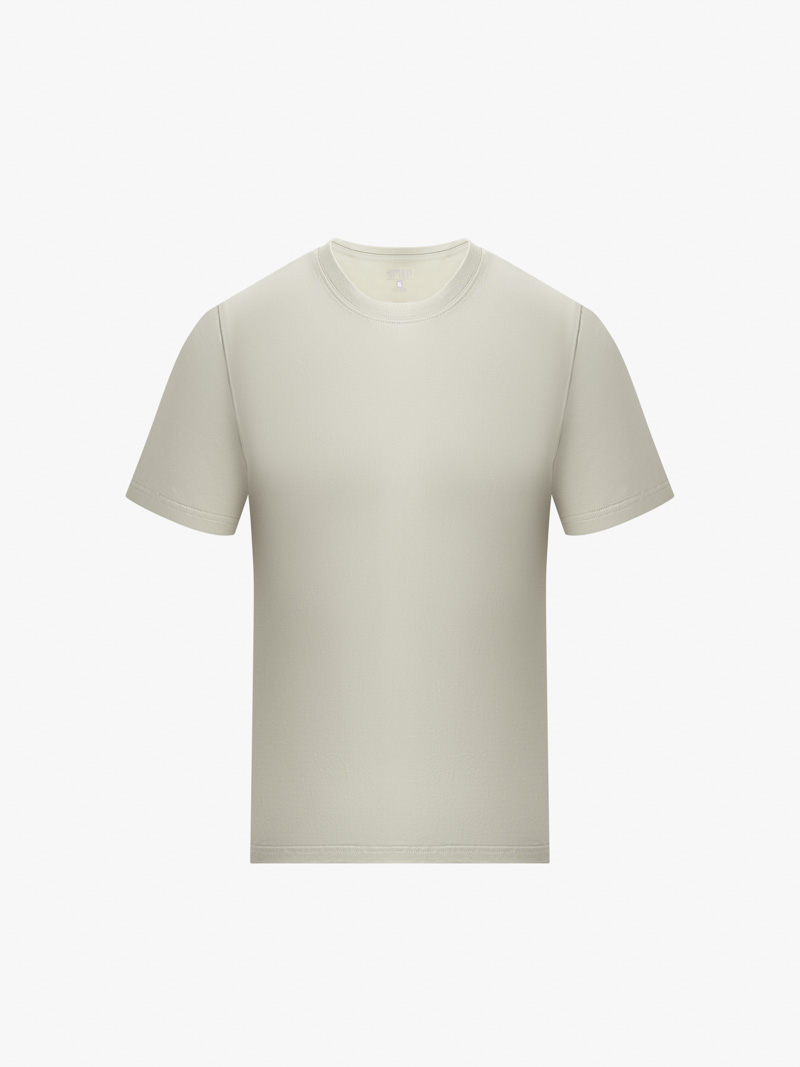 Áo Thun Cổ Tròn Trơn Form Slimfit AT132 Màu Xám Xanh