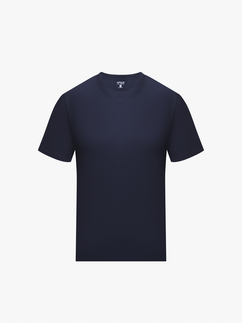 Áo Thun Cổ Tròn Trơn Form Slimfit AT132 Màu Xanh Đen