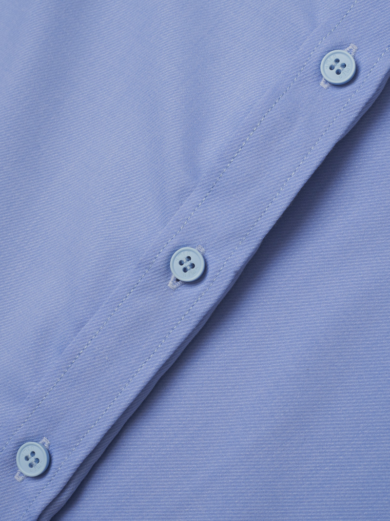 Áo Sơ Mi Vải Bamboo Thêu Gentlemen Ở Măng Séc Form Slimfit SM155 Màu Xanh Biển