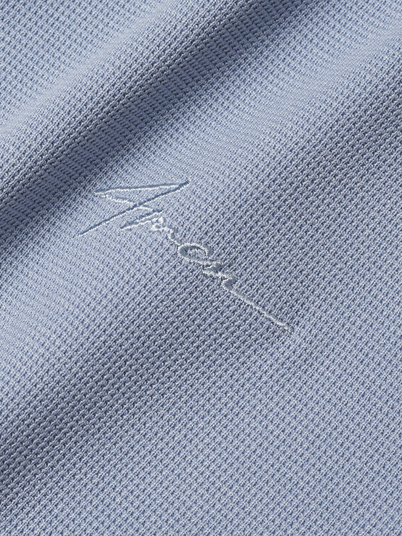 Áo Thun Rã Vai Thêu Chữ Ký 4MEN Ở Ngực Form Regular AT154 Màu Xám Xanh