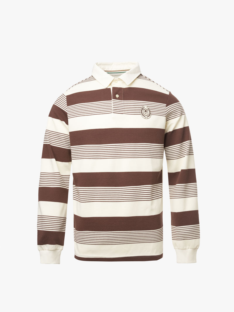 Áo Rugby Shirt Sọc Ngang In Logo Preppy Heritage Ở Ngực Form Regular PO150 Sọc Nâu
