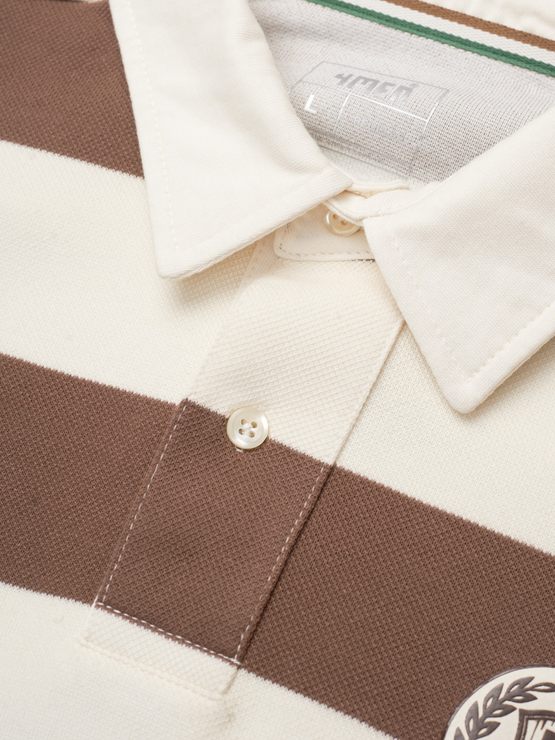 Áo Rugby Shirt Sọc To In Logo Preppy Heritage Ở Ngực Form Regular PO152 Sọc Nâu