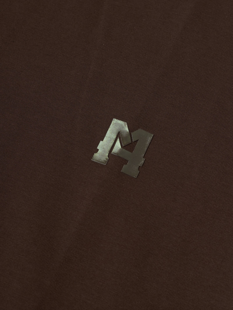 Áo Thun Cổ Tròn Trơn Form Slimfit AT132 Màu Nâu Đậm