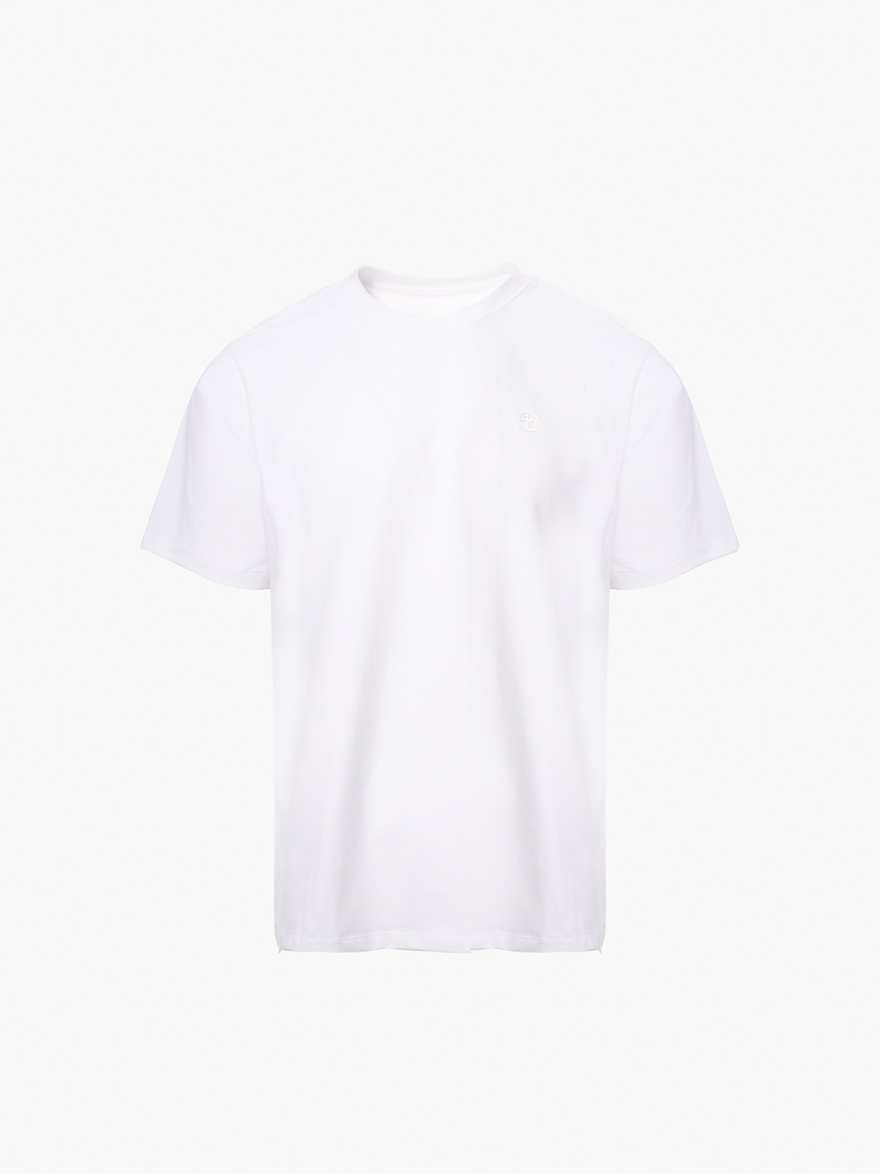 Áo Thun In Logo Tròn 4M Form Slimfit AT161 Màu Trắng