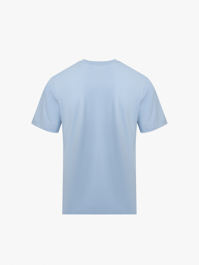 Áo Thun In Logo Tròn 4M Form Slimfit AT161 Màu Xanh Đá