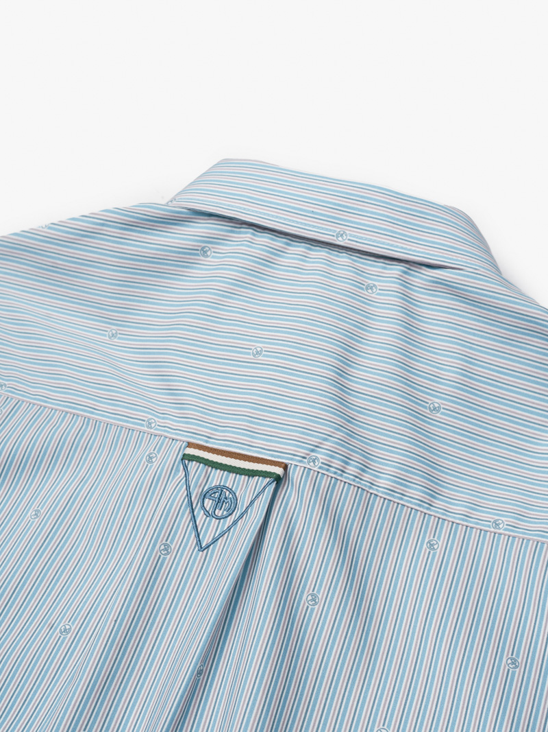 Áo Sơ Mi Vải Modal In Họa Tiết Sọc Form Regular SM170 Sọc Xanh