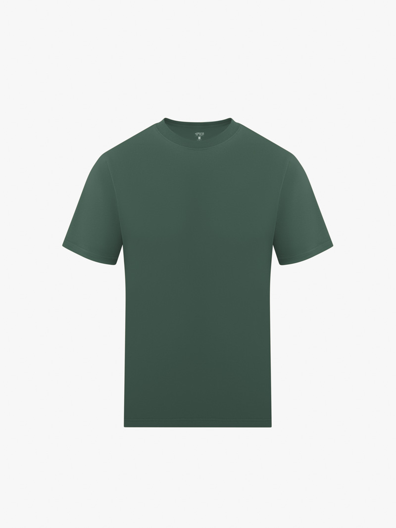 Áo Thun Cổ Tròn Trơn Form Slimfit AT132 Màu Xanh Lá