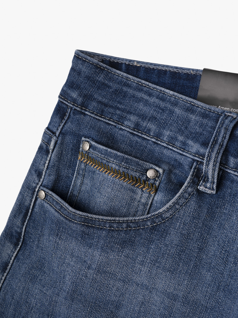 Quần Jean Thêu Chữ M Form Slimfit QJ110 XANH BIỂN ĐẬM