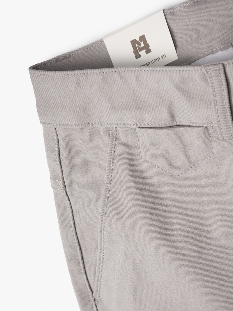 Quần Kaki Slimfit Trơn QK018 Màu Xám Nhạt