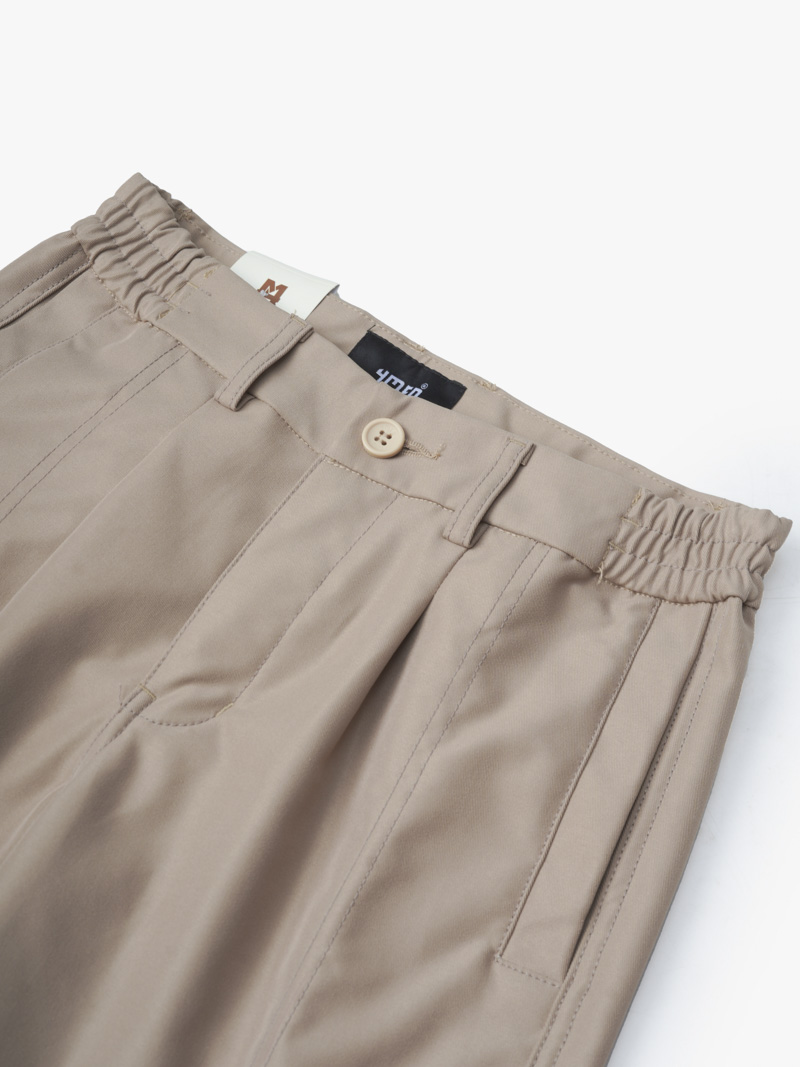 Quần Short Kaki Lưng Thun Xếp Ly Form Regular QS065 Màu Be