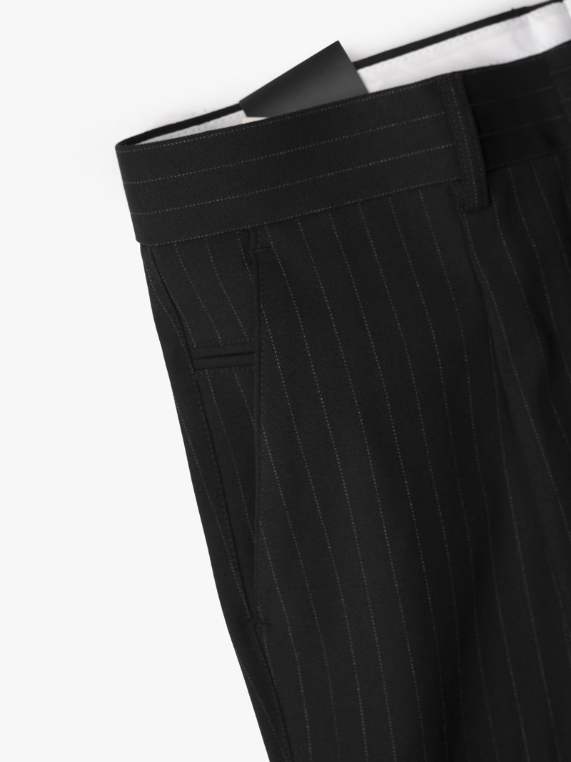 Quần Tây Sọc Túi Nắp Sau Form Slimfit QT061 Màu Đen