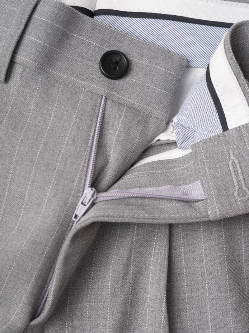 Quần Tây Sọc Túi Nắp Sau Form Slimfit QT061 Màu Xám