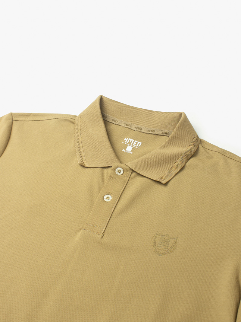 Áo Polo Modal In Logo M Form Slimfit PO157 Màu Be