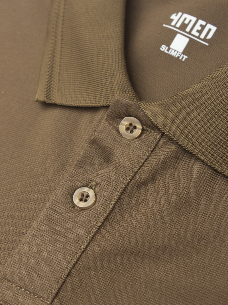 Áo Polo Modal In Logo M Form Slimfit PO157 Màu Nâu