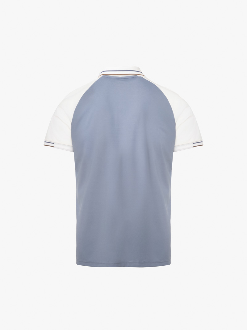 Áo Polo Rayon Bo Sọc Form Slimfit PO161 Màu Xanh Đá