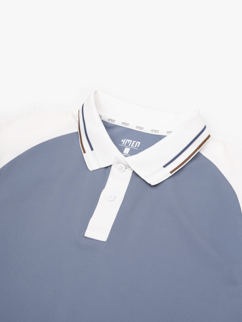 Áo Polo Rayon Bo Sọc Form Slimfit PO161 Màu Xanh Đá