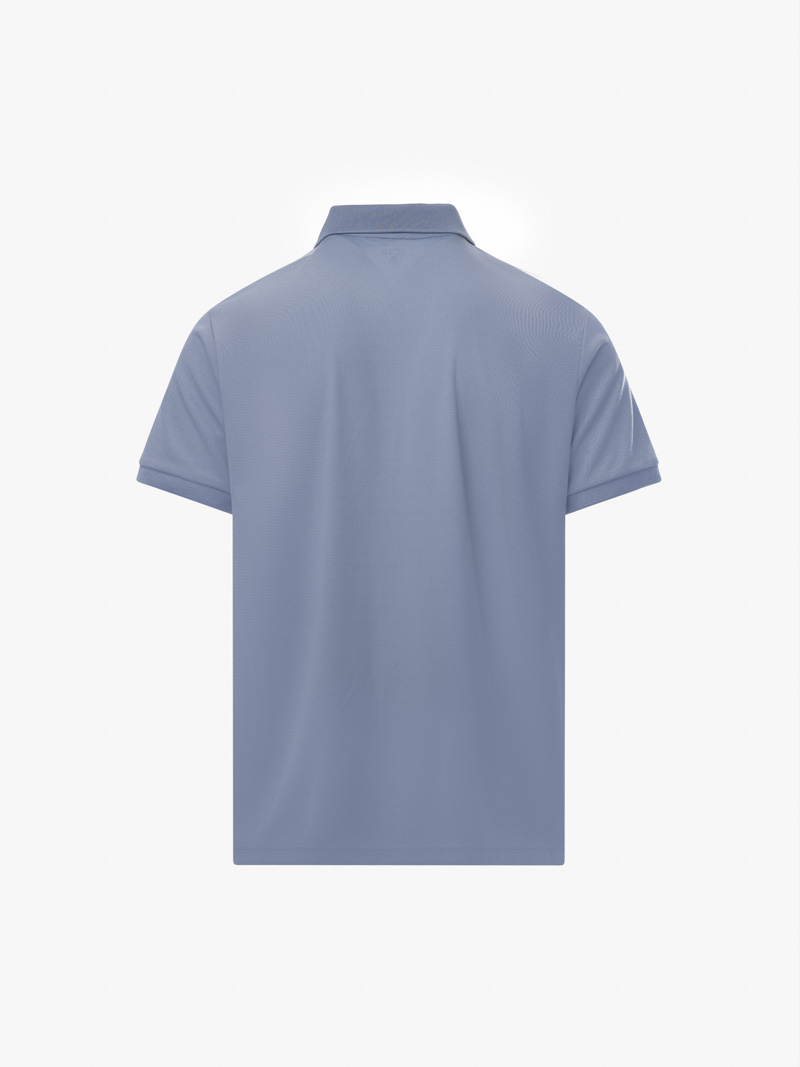 Áo Polo Rayon In Logo Bánh Lái Form Regular PO165 Màu Xanh Đá