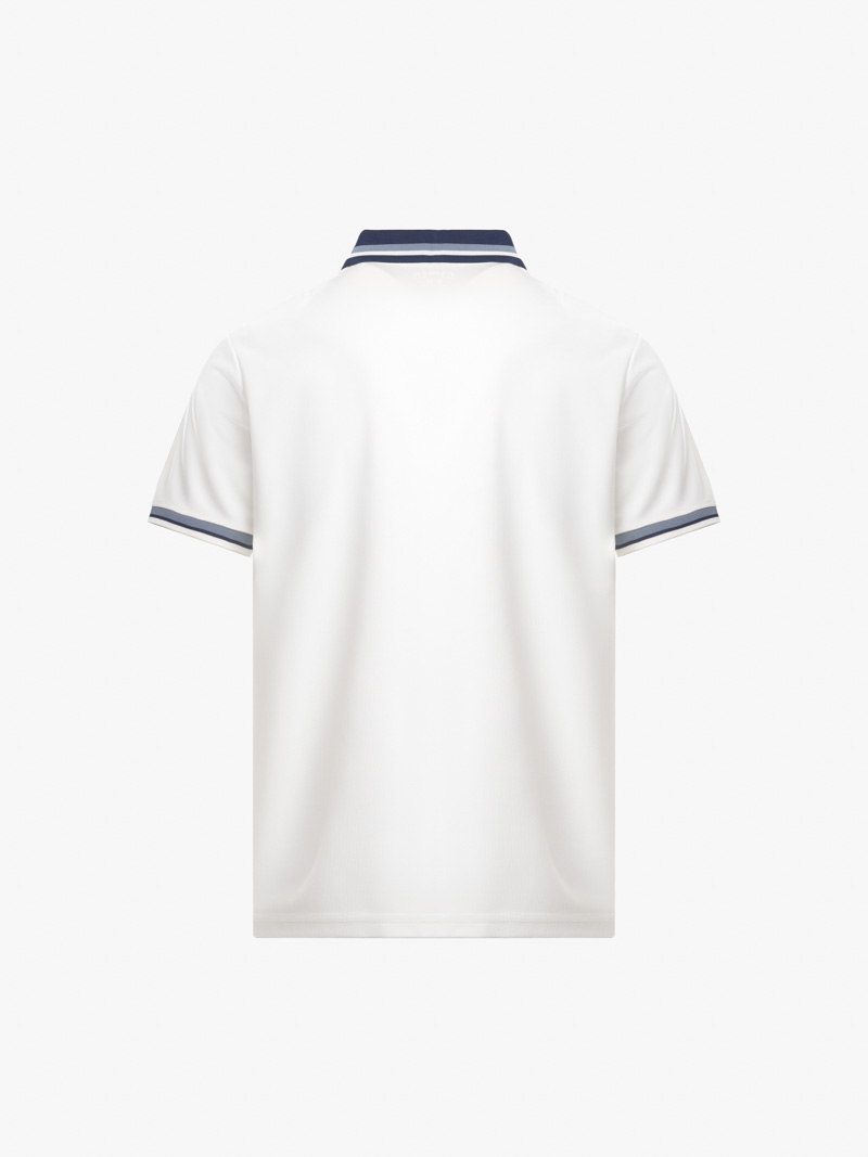 Áo Polo Rayon In Logo Tròn 4M Form Regular PO160 Màu Trắng