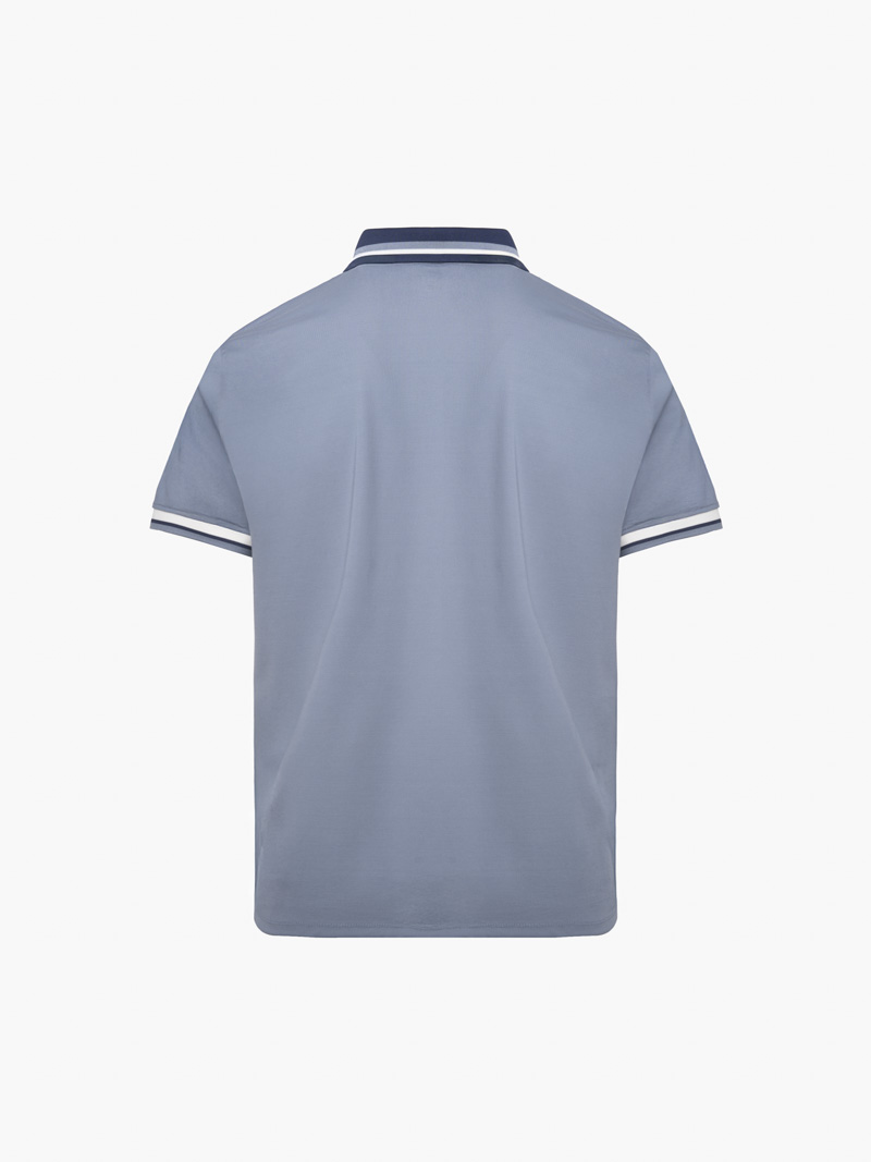 Áo Polo Rayon In Logo Tròn 4M Form Regular PO160 Màu Xanh Đá