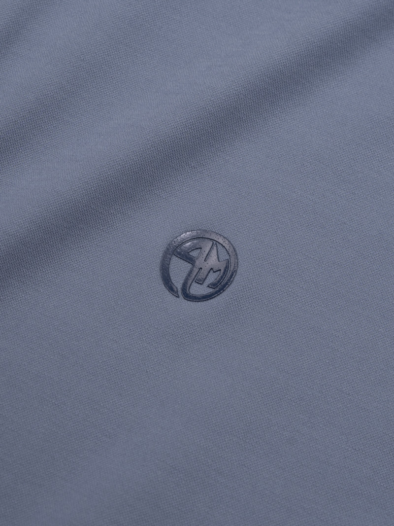 Áo Polo Rayon In Logo Tròn 4M Form Regular PO160 Màu Xanh Đá