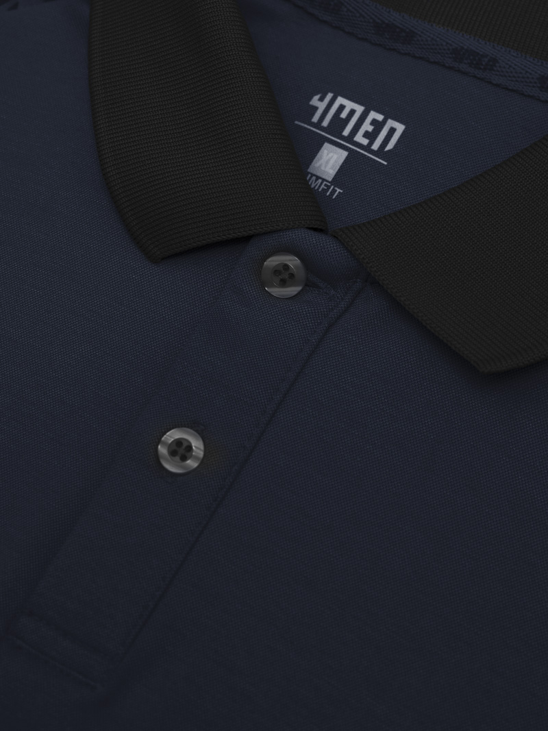 Áo Polo Rayon Nanh Sói Form Slimfit PO162 Màu Xanh Đen