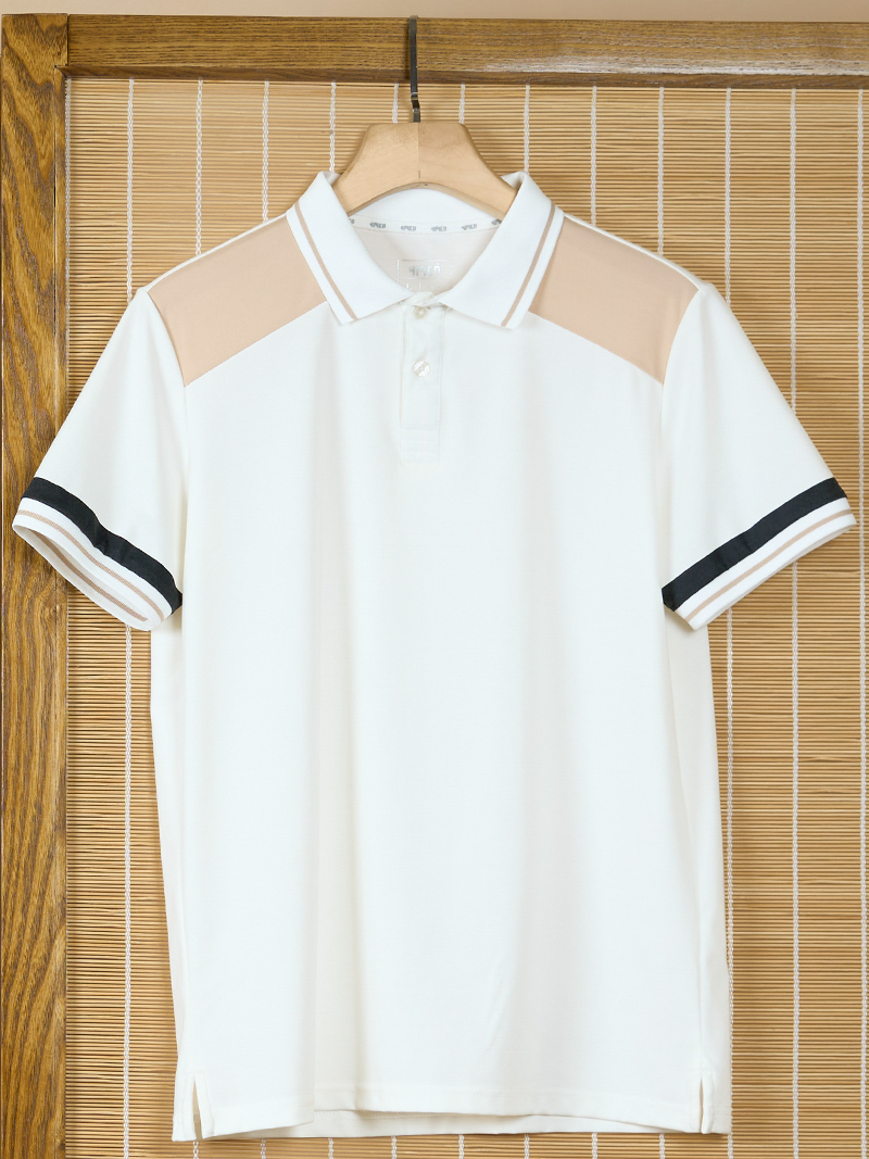 Áo Polo Rayon Rã Phối Form Slimfit PO159 Màu Trắng