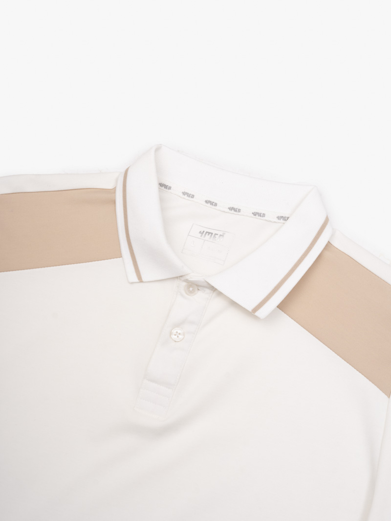 Áo Polo Rayon Rã Phối Form Slimfit PO159 Màu Trắng