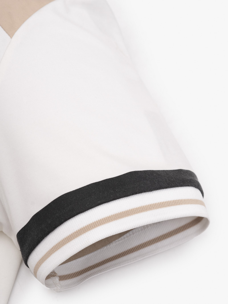 Áo Polo Rayon Rã Phối Form Slimfit PO159 Màu Trắng