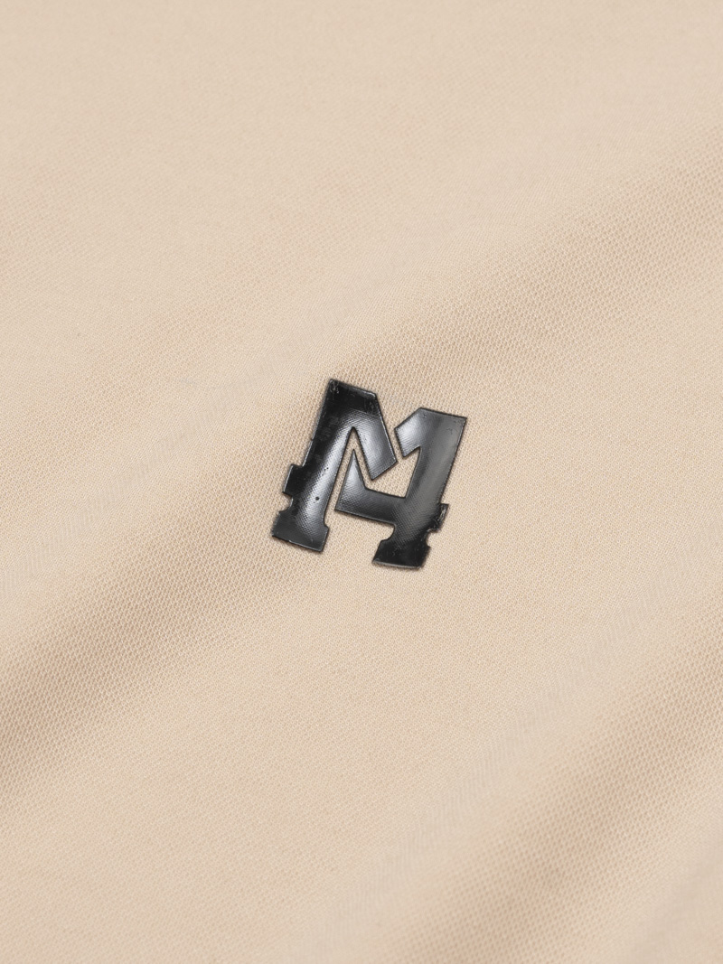 Áo Polo Rayon Rã Phối In Logo M Form Regular PO163 Màu Be Nhạt