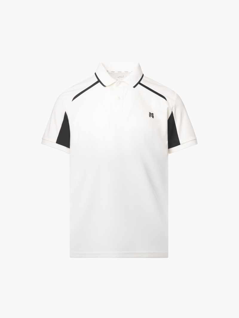 Áo Polo Rayon Rã Phối In Logo M Form Regular PO163 Màu Trắng