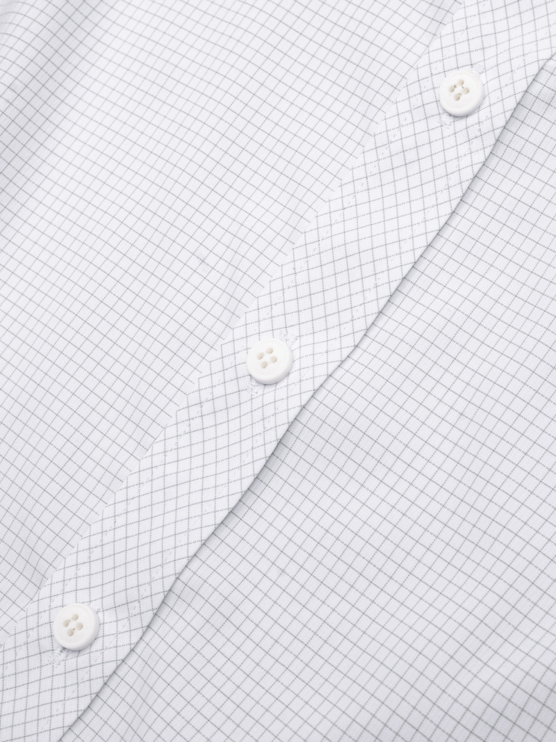 Áo Sơ Mi Caro Hạn Chế Nhăn Wrinkle X Thêu Logo M Ở Ngực Form Slimfit SM175 Caro Đen