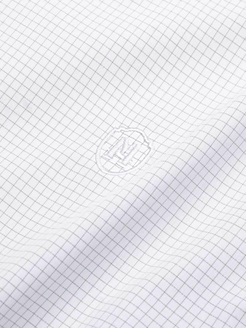 Áo Sơ Mi Caro Hạn Chế Nhăn Wrinkle X Thêu Logo M Ở Ngực Form Slimfit SM175 Caro Đen