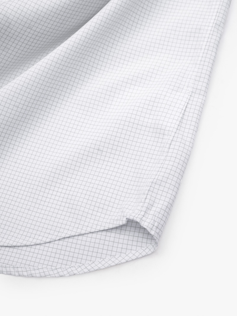 Áo Sơ Mi Caro Hạn Chế Nhăn Wrinkle X Thêu Logo M Ở Ngực Form Slimfit SM175 Caro Đen