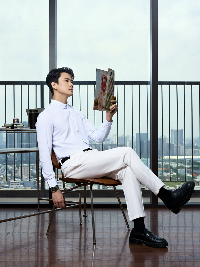 Áo Sơ Mi Caro Hạn Chế Nhăn Wrinkle X Thêu Logo M Ở Ngực Form Slimfit SM175 Caro Xanh Biển