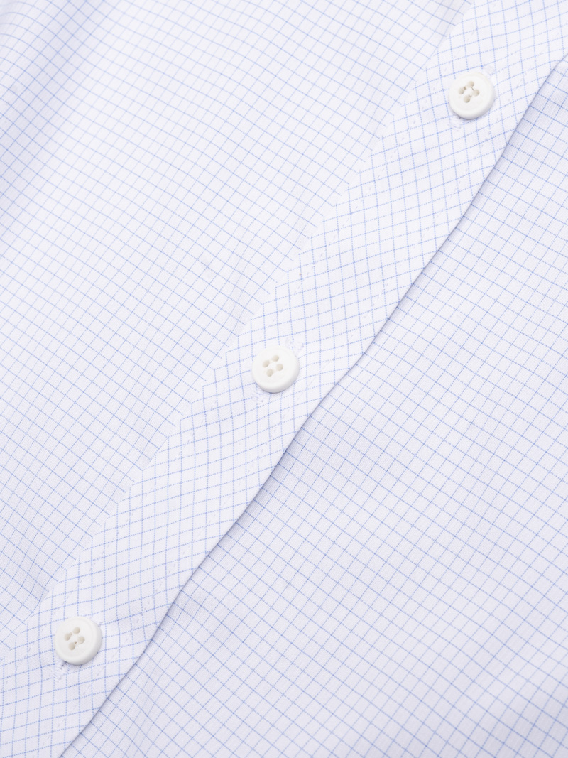 Áo Sơ Mi Caro Hạn Chế Nhăn Wrinkle X Thêu Logo M Ở Ngực Form Slimfit SM175 Caro Xanh Biển