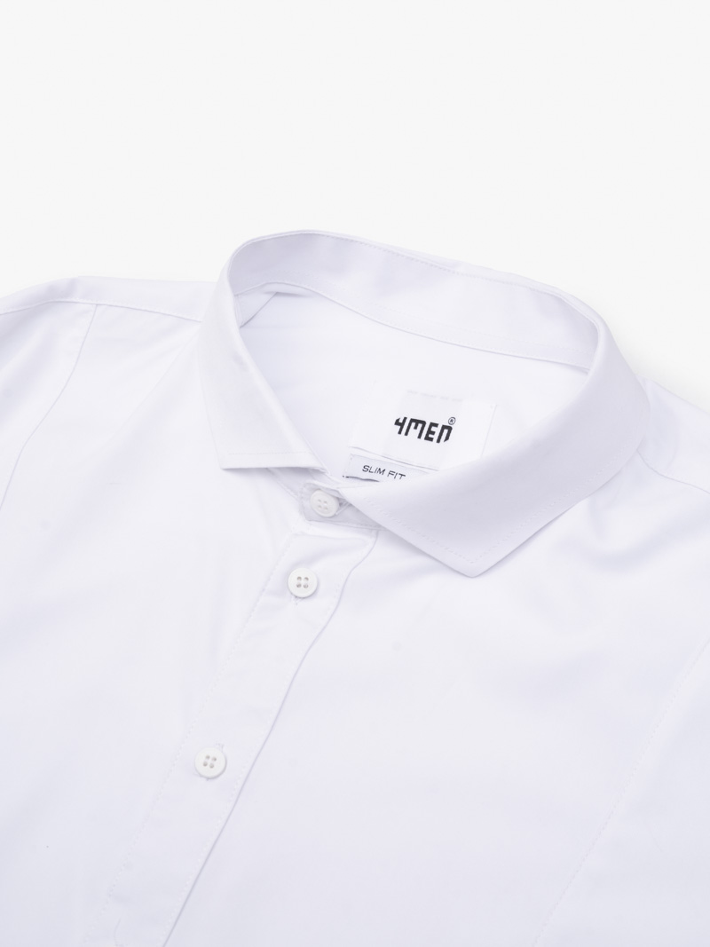 Áo Sơ Mi Diễu Ly Hạn Chế Nhăn Wrinkle X Thêu Peakhour Form Slimfit SM187 Màu Trắng
